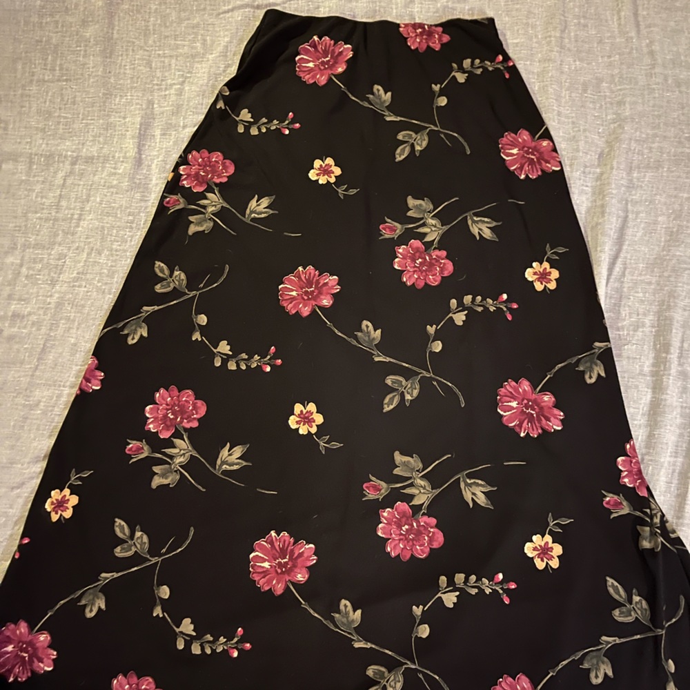 Floral A-Line Vintage midi Skirt 90s